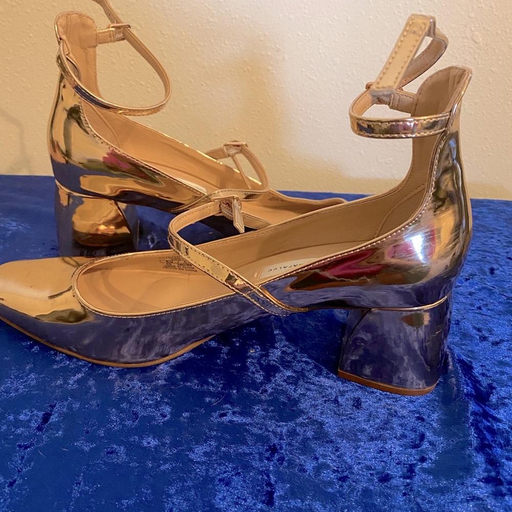 Zara Rose gold metallic shoe